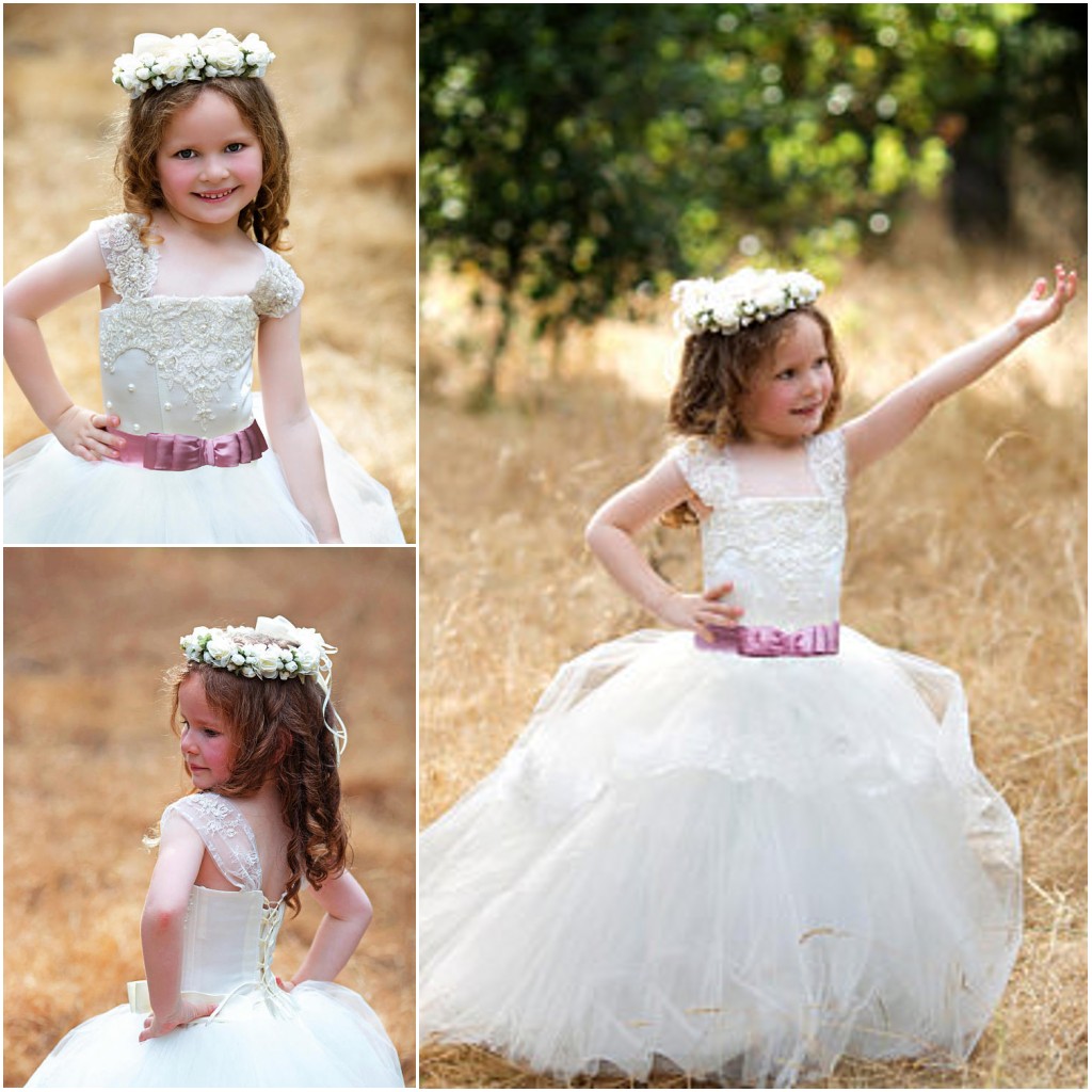 Cute Ivory Flower Girls Dresses Lace Tulle Ball Gown Children Christmas Birthday Wedding Party Dresses With Bow, Green
Cute Ivory Flower Girls Dresses Lace Tulle Ball Gown Children Christmas Birthday Wedding Party Dresses With Bow, Green