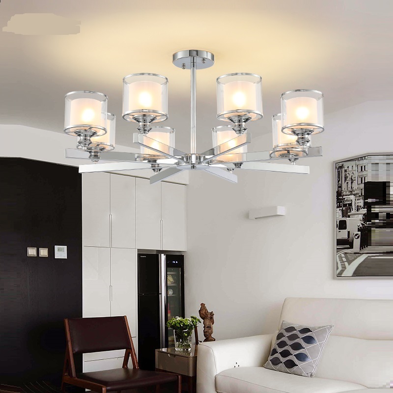 Hot sele new design LED Chrome metal Crystal Chandeliers Lighting Pendant with double glass shades Fixture Lamp For home hotel coffee shop
Hot sele new design LED Chrome metal Crystal Chandeliers Lighting Pendant with double glass shades Fixture Lamp For home hotel coffee shop