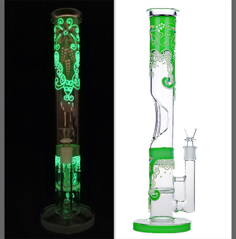 14 inch tall Glow in the Dark Glass Bongs Luminous Beaker Dab Rig Water Pipe 14mm bowl Hand painted flowers
14 inch tall Glow in the Dark Glass Bongs Luminous Beaker Dab Rig Water Pipe 14mm bowl Hand painted flowers