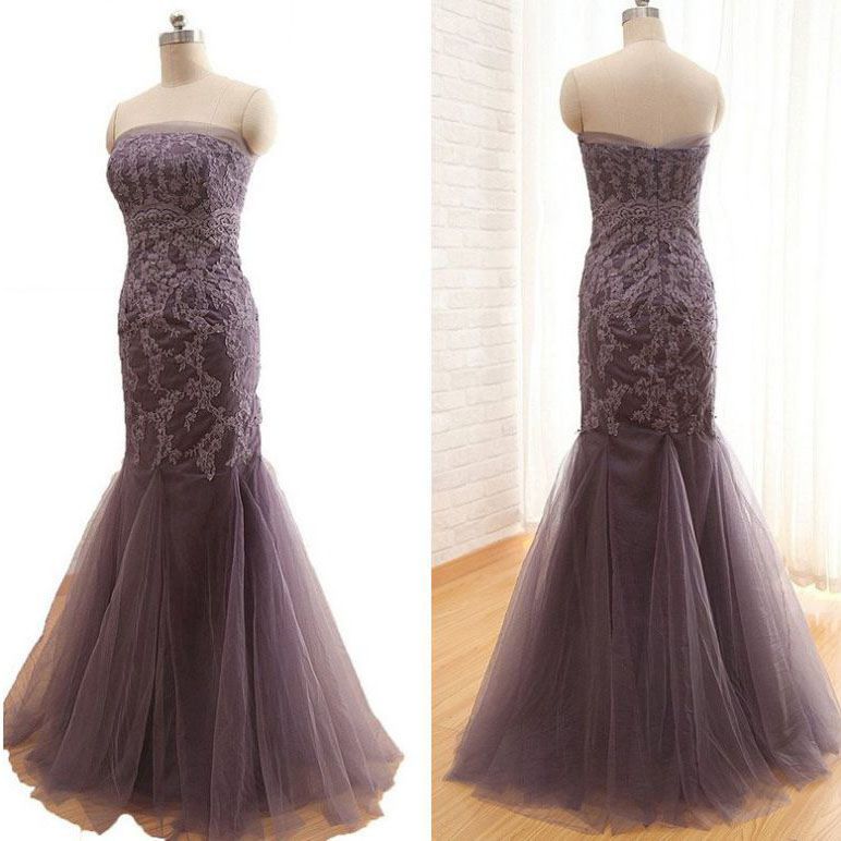 Mermaid Evening Prom Dress Cheap 2018 Long Strapless Tulle Applique Lace African Designer Zipper Back Ruched Formal Gowns New, Grape
Mermaid Evening Prom Dress Cheap 2018 Long Strapless Tulle Applique Lace African Designer Zipper Back Ruched Formal Gowns New, Grape