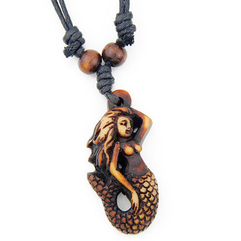 Fashion Jewelry Whole 12PCS Imitation Bone Mermaid Pendant Necklace Mermaid Scales Fish Choker for Women Girls Party Jewelry G
