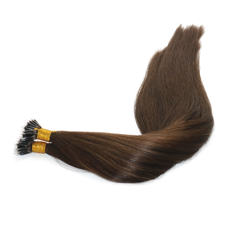 Hot selling high quality cheap price Nano Ring Hair Extensions #4 Virgin Brazilian Human remy Hair