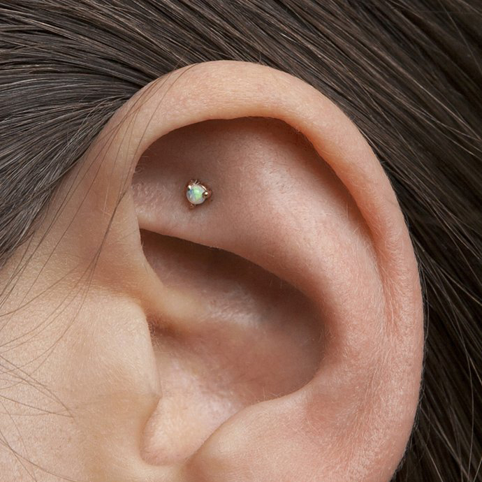 Pink White Blue Fire Opal Stud 2.5mm Mini Stone Prong Setting Single Stone Cute Lovely 925 Sterling Silver Earring