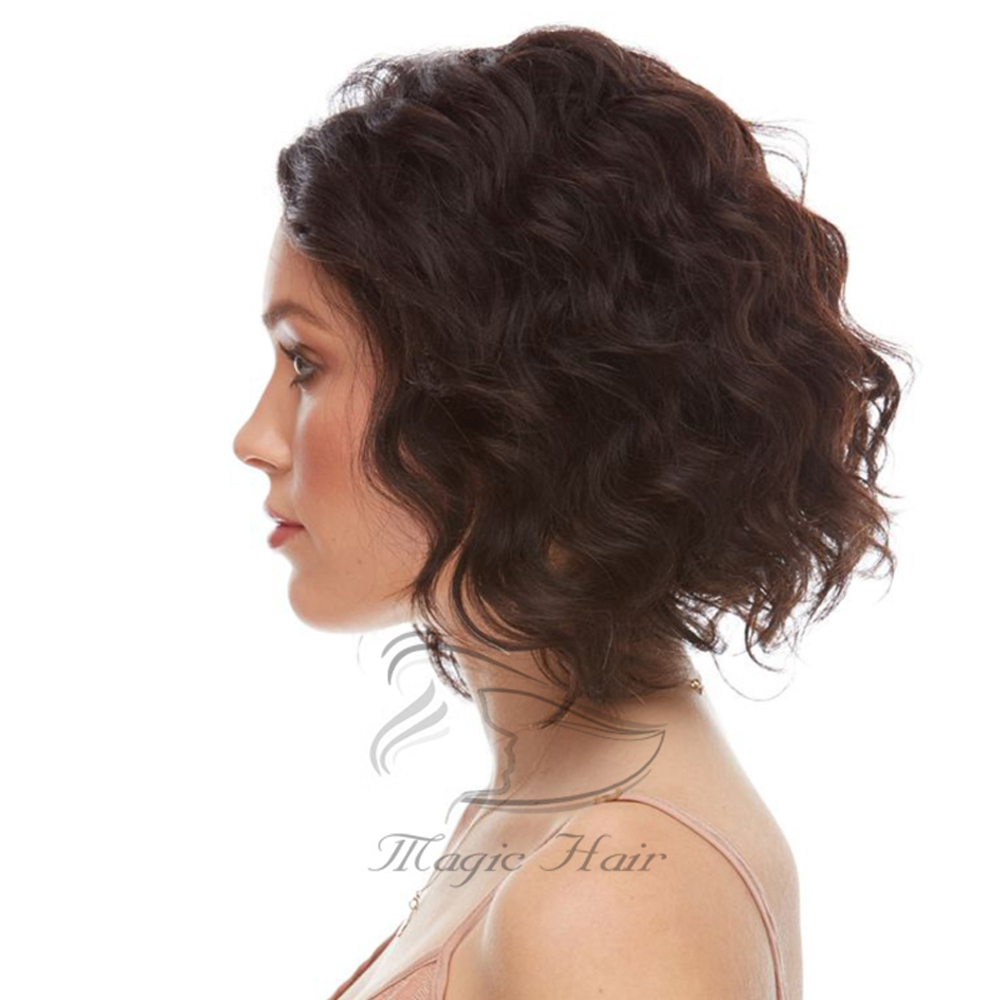 short bob wigs Brazilian 150 Density 10 inch 2# color natural wave Lace front Human hair Wigs with Baby Hair human hair wigs