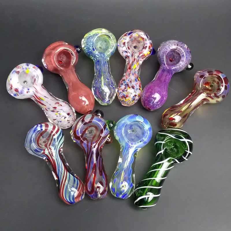 Colorful Bright Stripe Glass Pipes Nice Smoking Pipes Hand Pipe Smoke Spoon Pipes Oil Burner Pipe
Colorful Bright Stripe Glass Pipes Nice Smoking Pipes Hand Pipe Smoke Spoon Pipes Oil Burner Pipe