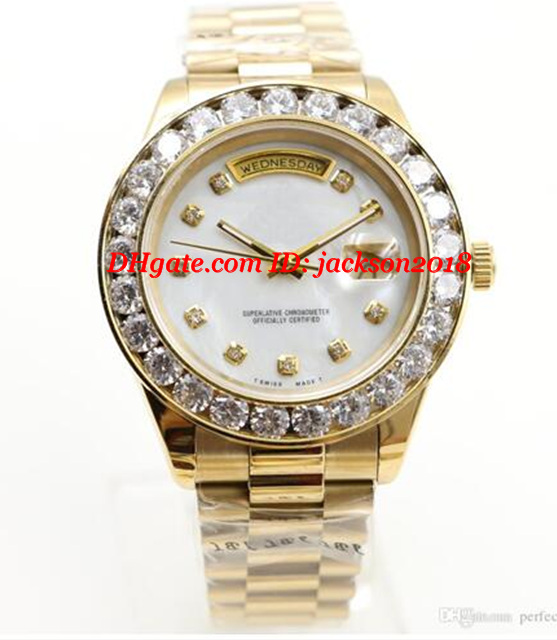 luxury watches 18k gold fashion mens watch big diamond bezel gold stainless steel original strap automatic men watches, Slivery;brown
luxury watches 18k gold fashion mens watch big diamond bezel gold stainless steel original strap automatic men watches, Slivery;brown