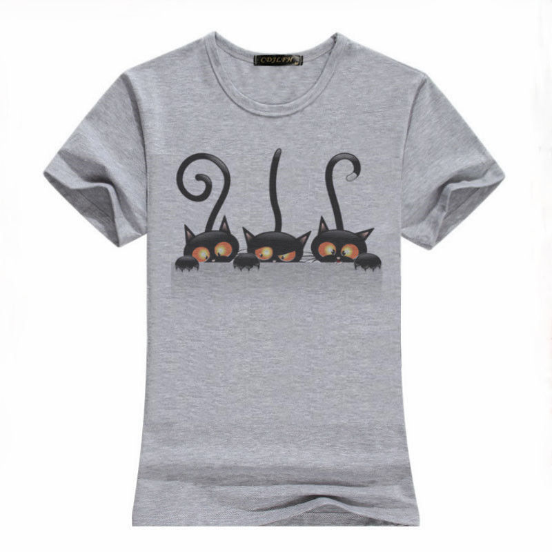 Women Lady Girls Funny Cats Animal Halloween Tops T Shirts Casual Costume Blouse, Gray
Women Lady Girls Funny Cats Animal Halloween Tops T Shirts Casual Costume Blouse, Gray