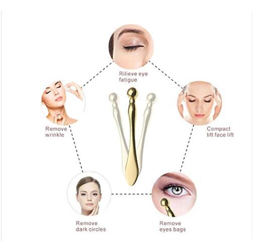 Eye Massager Wand Wrinkle Removed Skin Massage Tool Eye Cream Massage Sticks Anti Wrinkle Eye Massage Tool Rose Gold