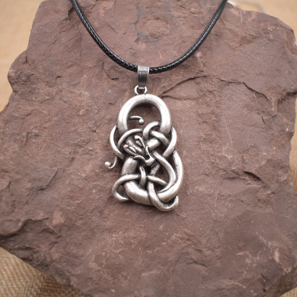 New Norse Dragon Hollow Vikings Pendant Necklace Norse Charm The Ringerike Scandinavian Jewelry SanLan