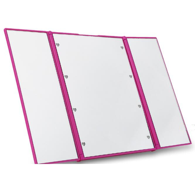 Elegant Makeup Mirror Lady Folding Portable Pocket Led makeup mirror 3 spects make up mirror with 8 Led light Red
Elegant Makeup Mirror Lady Folding Portable Pocket Led makeup mirror 3 spects make up mirror with 8 Led light Red