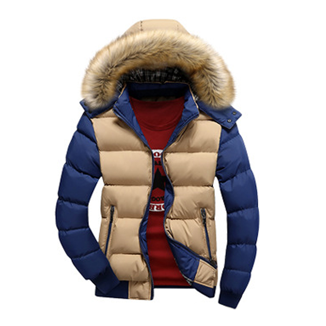 Men's Winter Warm Jackets Casual Detachable Faux Fur Collar Cotton Padded Wadded Patchwork Hooded Coat Fashion Male Slim Outwear, Brown
Men's Winter Warm Jackets Casual Detachable Faux Fur Collar Cotton Padded Wadded Patchwork Hooded Coat Fashion Male Slim Outwear, Brown
