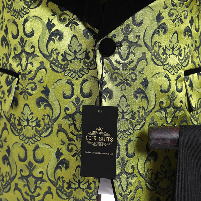 Collection -- Paisley Groom Tuxedos One Button Side Vent Groomsmen Blazer Excellent Men Business Party Prom Suits(Jacket+Pants+Tie+Vest) 405