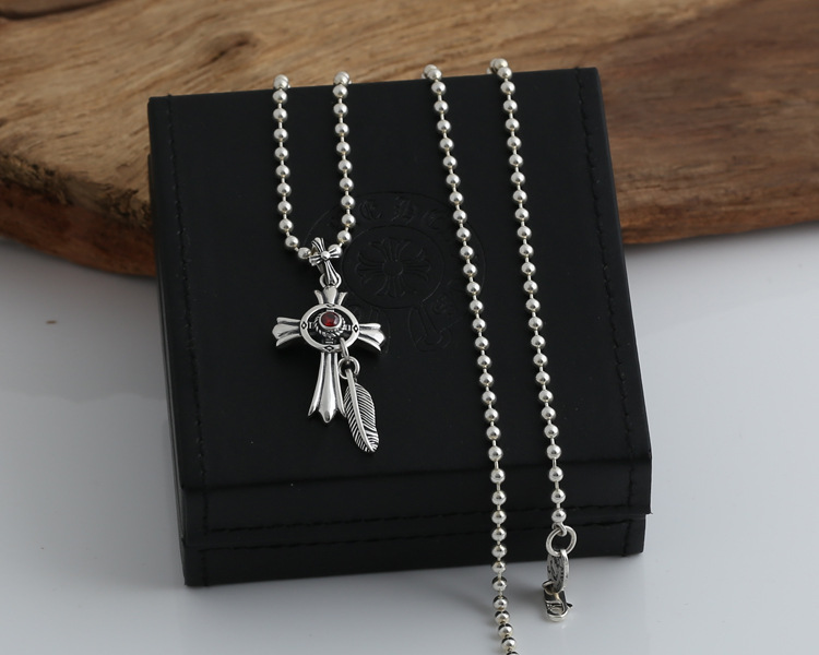 2018 new 925 sterling silver fashion jewelry vintage brand antique silver hand-made designer crosses feather pendants men