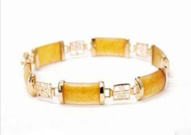 Fashion Women 18k Gold Plated Bracelet Jade Bangle Jewelry Ladies New Gifts