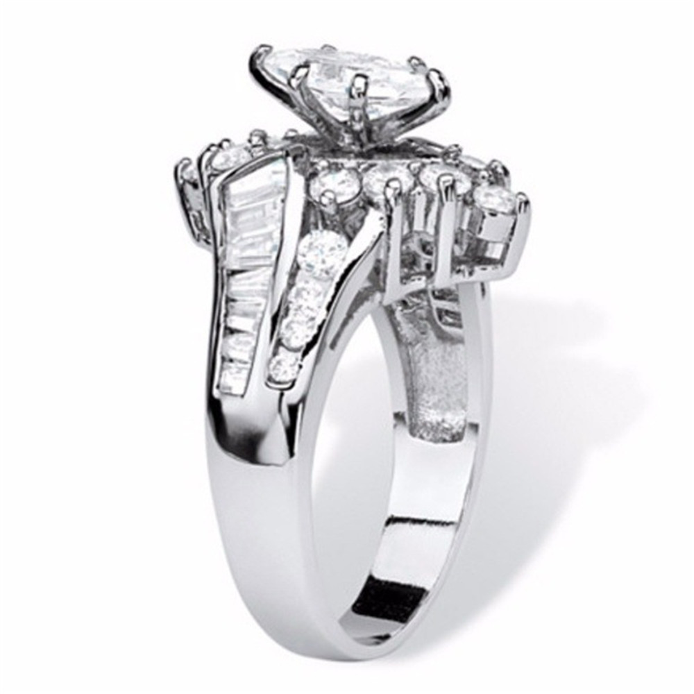 WholeWomen 18K Gold Plated Diamond irregular diamond eye shaped ladder zircon ring Wedding Ring Set for Women rings Jewelry F59881