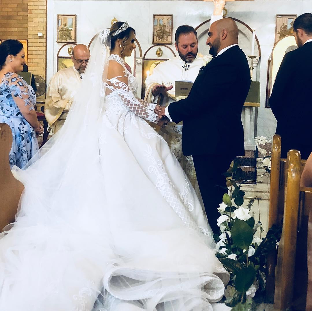 Luxury 2019 Lace Ball Gown Wedding Dresses Long Sleeves High Collar Beaded Bridal Gowns Appliqued Cathedral Train Sequined Vestidos De Novia