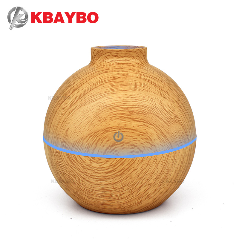 USB Aroma Essential Oil Diffuser Ultrasonic Cool Mist Humidifier Air Purifier 7 Color Change LED light for Office Home 130ml