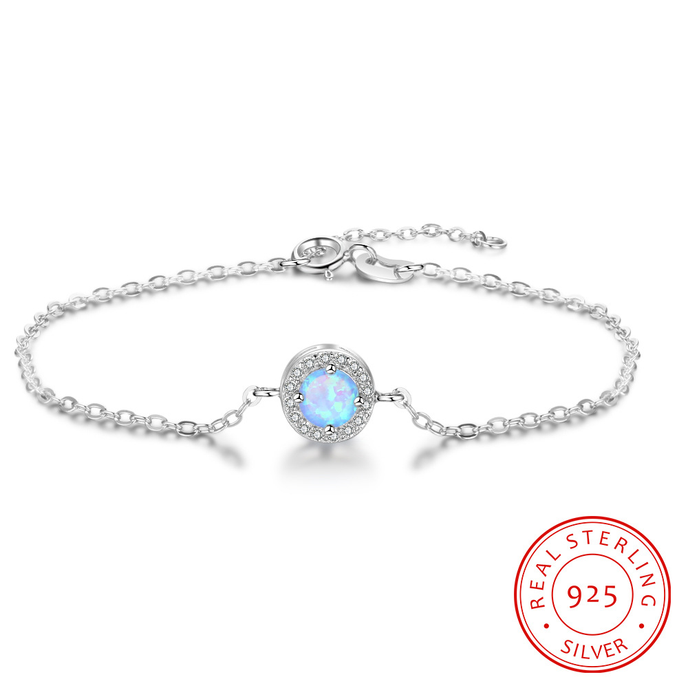 blue fire Opal Link Chain Wedding Jewellery 925 Sterling Silver Bracelets European Round Shape bracelet accessories jewelry for women, Black
blue fire Opal Link Chain Wedding Jewellery 925 Sterling Silver Bracelets European Round Shape bracelet accessories jewelry for women, Black
