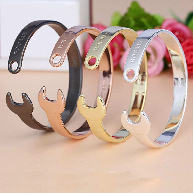 Wrench Shaped Cuff Bracelets Unisex Adjustable Open Copper Bracelets Gold Silver Rose Gold Black Spanner Bangles
Wrench Shaped Cuff Bracelets Unisex Adjustable Open Copper Bracelets Gold Silver Rose Gold Black Spanner Bangles