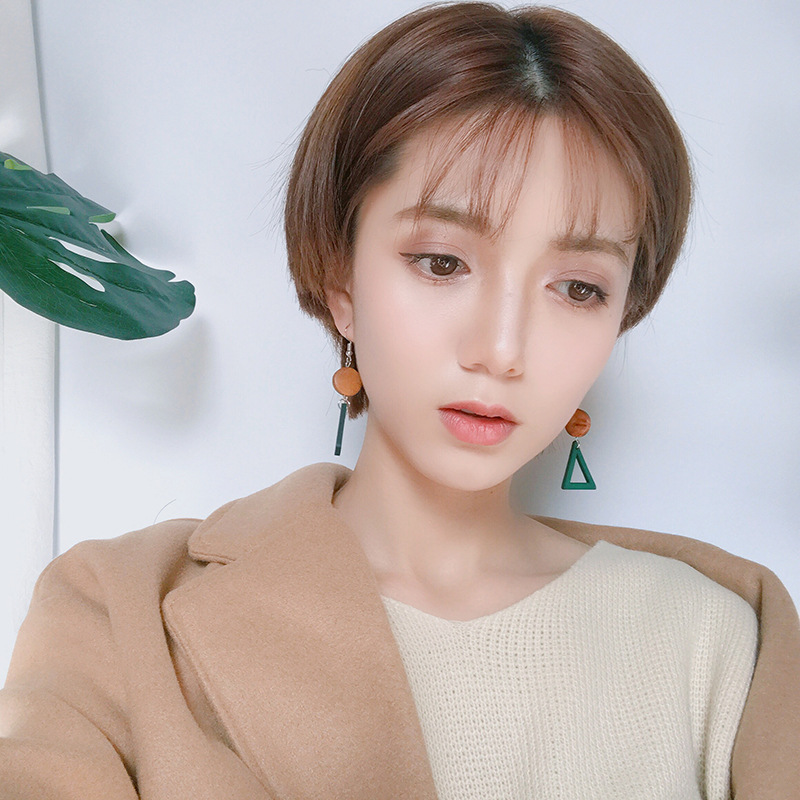 Vintage Statement Women Earring of Ethnic Long Drop Wood Circle Earrings for Women Jewelry Gifts