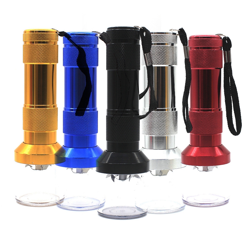 Aluminum Electric Tobacco Grinder Crusher Herb Smoke Grinders Flashlight Pollen Cigarett Aluminum Alloy Metal Handheld Chopper 5 Colors
Aluminum Electric Tobacco Grinder Crusher Herb Smoke Grinders Flashlight Pollen Cigarett Aluminum Alloy Metal Handheld Chopper 5 Colors