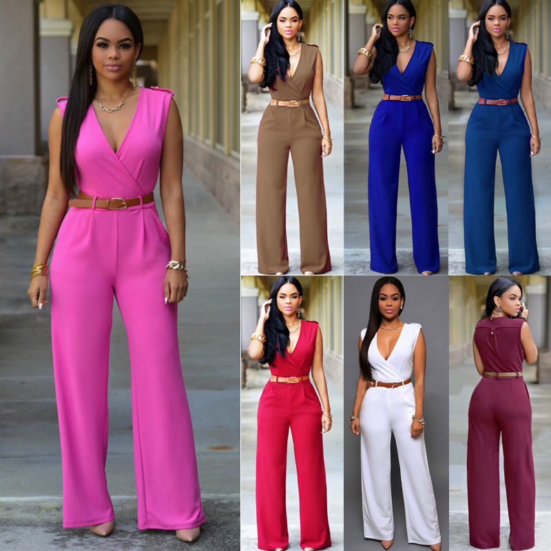 ALEOBONWAY 2018 Spring Summer Fashion Sexy New Women Ladies Club Wear V-Neck Jumpsuits Bodycon Solid Casual Trousers CL118, Red
ALEOBONWAY 2018 Spring Summer Fashion Sexy New Women Ladies Club Wear V-Neck Jumpsuits Bodycon Solid Casual Trousers CL118, Red