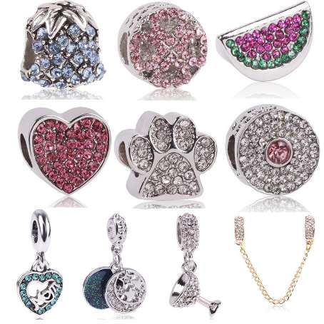 Ranqin Charms Bracelet Spacer Charm Silver Bead Abstract Zircon Beads Jewelry Making DIY Bracelet 
Ranqin Charms Bracelet Spacer Charm Silver Bead Abstract Zircon Beads Jewelry Making DIY Bracelet