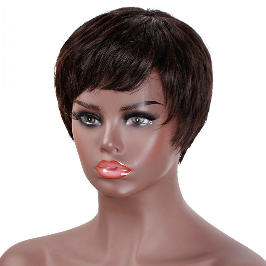 Free shipping Synthetic Black Short Women Wig Straight Wigs for Women Natural Hair Wig Heat Resistant Wigs with Bangs