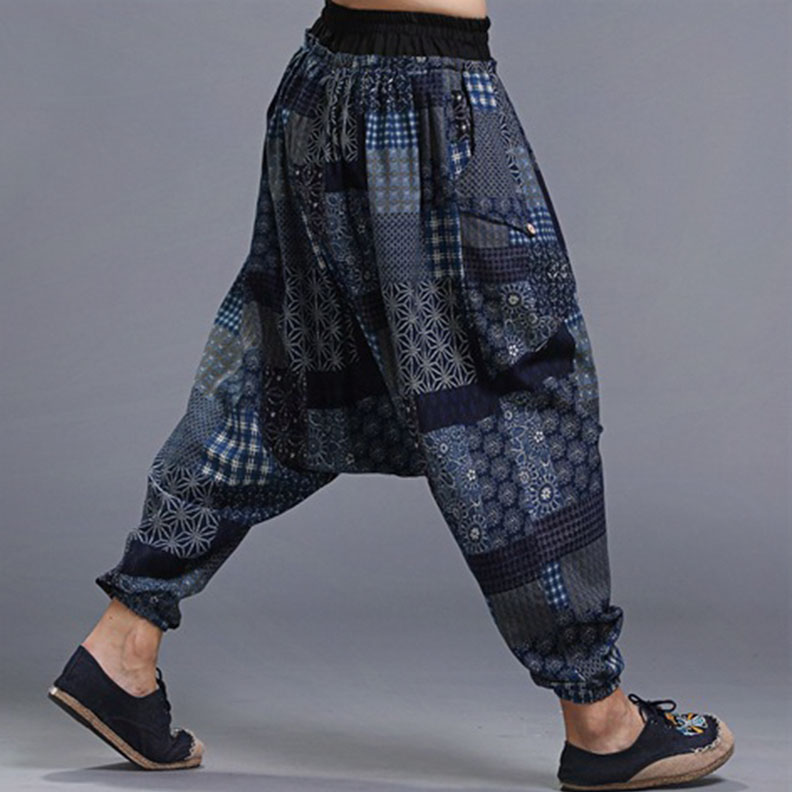 2017 Japanese Samurai Boho Low drop Crotch Loose Harem pants Baggy Hakama swag Cross Sweatpants Hiphop Dance Trousers 71905