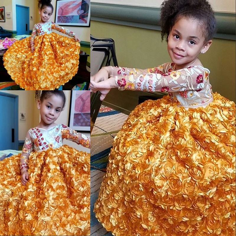 Golden 3D-Floral Girls Pageant Dresses Jewel Neck Lace Applique Long Sleeve Ball Flower Girl Dresses 2018 Enchantment Girls Birthday Dresses, Blue
Golden 3D-Floral Girls Pageant Dresses Jewel Neck Lace Applique Long Sleeve Ball Flower Girl Dresses 2018 Enchantment Girls Birthday Dresses, Blue