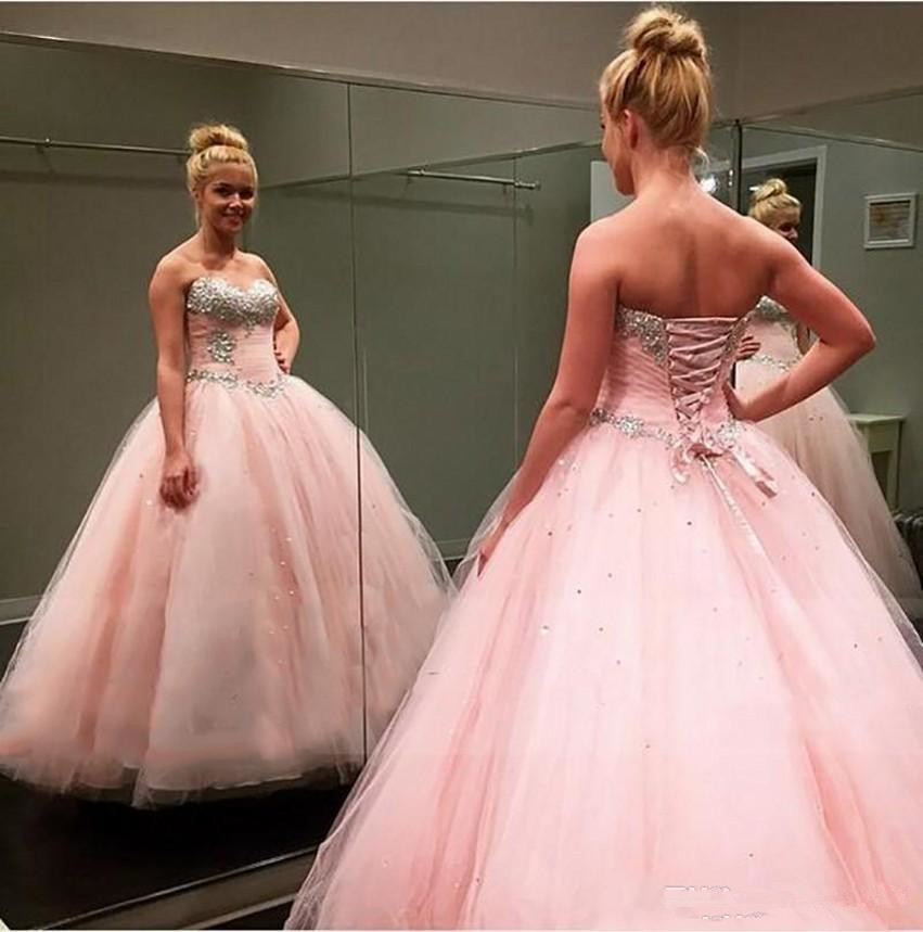 2018 New Pink Ball Gown Quinceanera Dresses Sweetheart Lace up Back Crystals Beading Sweet 16 Dress Long Prom Party Gowns
2018 New Pink Ball Gown Quinceanera Dresses Sweetheart Lace up Back Crystals Beading Sweet 16 Dress Long Prom Party Gowns