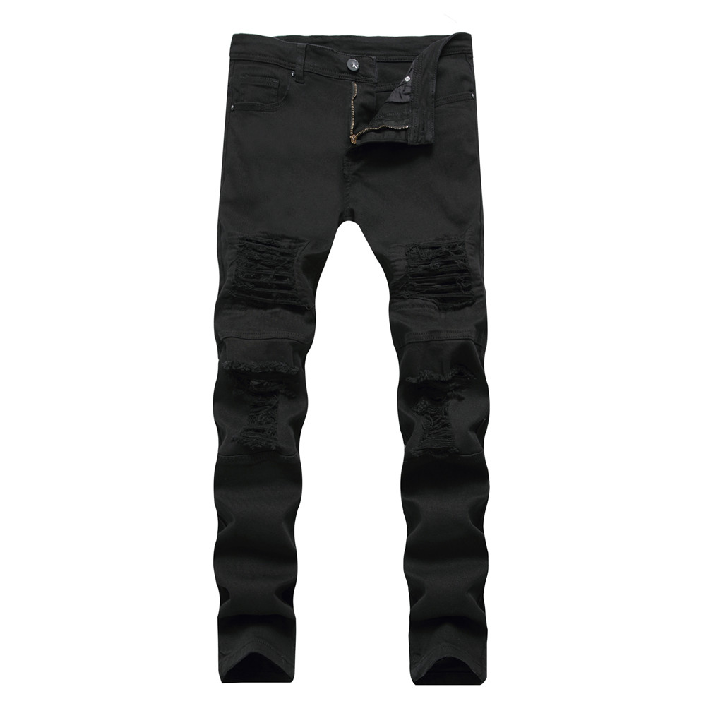 2017 Mens Jeans White Black Ripped Biker Jeans With Holes Skinny Slim Fit Destroyed Distressed Denim Trousers For Male Pants
2017 Mens Jeans White Black Ripped Biker Jeans With Holes Skinny Slim Fit Destroyed Distressed Denim Trousers For Male Pants
