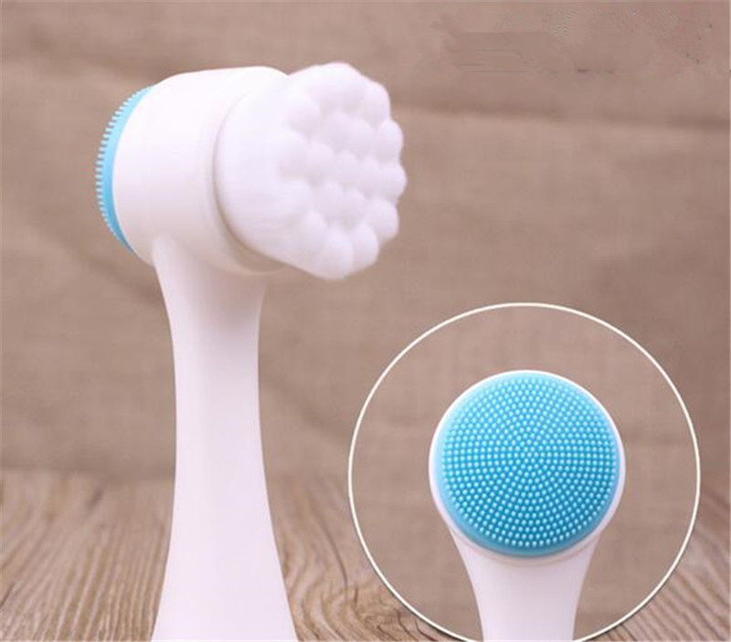Double Sides Facial Cleansing Brush Portable Size Face Cleaning Tool Pore Massager Facial Beauty Brush Gezichtsreinigingsborstel Cepillo WholesaleDe L