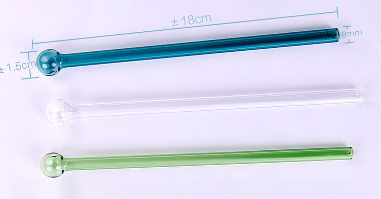 Round Head Glass Straw Creative Colorful Glass Straws Reusable Milk Drinking Straws Bar Party Supplies Wholesale