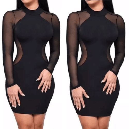 Womens Sexy Night Club Dress 2018 Summer Long Sleeve Geometric Black Patchwork Mesh Party Dresses Clubwear Bodycon Dress, As pic
Womens Sexy Night Club Dress 2018 Summer Long Sleeve Geometric Black Patchwork Mesh Party Dresses Clubwear Bodycon Dress, As pic