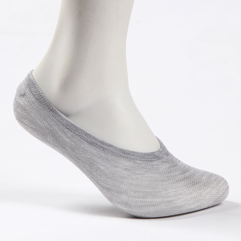 Naiveroo 5 Pairs Men Casual Bamboo Fiber Boat Socks Non-Slip Silicone Invisible Ankle Socks Summer Style Male Short S6371