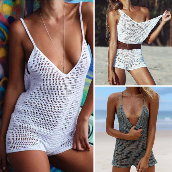 Hand Crochet One Piece Swimsuit Bikini Cover-ups Sexy Women Backless Monokini Swimwear, Black
Hand Crochet One Piece Swimsuit Bikini Cover-ups Sexy Women Backless Monokini Swimwear, Black