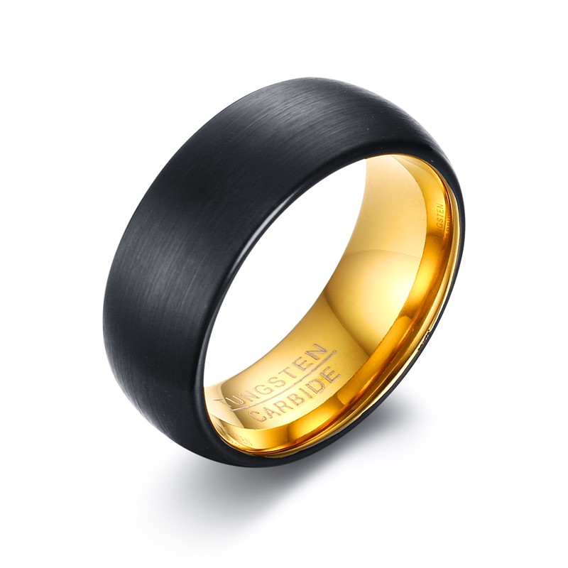 8mm Mens Womens Dome Black Tungsten Carbide Wedding Band Ring Gold Inside Comfort Fit,Size 8-12, Slivery;golden
8mm Mens Womens Dome Black Tungsten Carbide Wedding Band Ring Gold Inside Comfort Fit,Size 8-12, Slivery;golden
