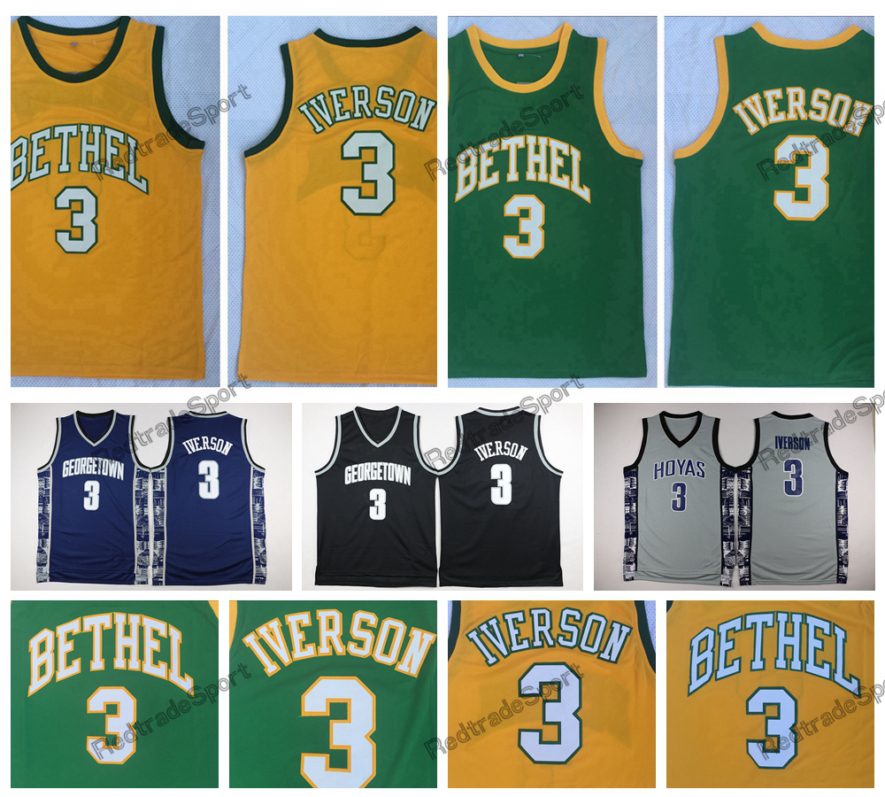 Mens Cheap Allen Iverson #3 Bethel High School Bruins Basketball Jerseys Allen Iverson Georgetown Hoyas College Stitched Shirts, Green
Mens Cheap Allen Iverson #3 Bethel High School Bruins Basketball Jerseys Allen Iverson Georgetown Hoyas College Stitched Shirts, Green
