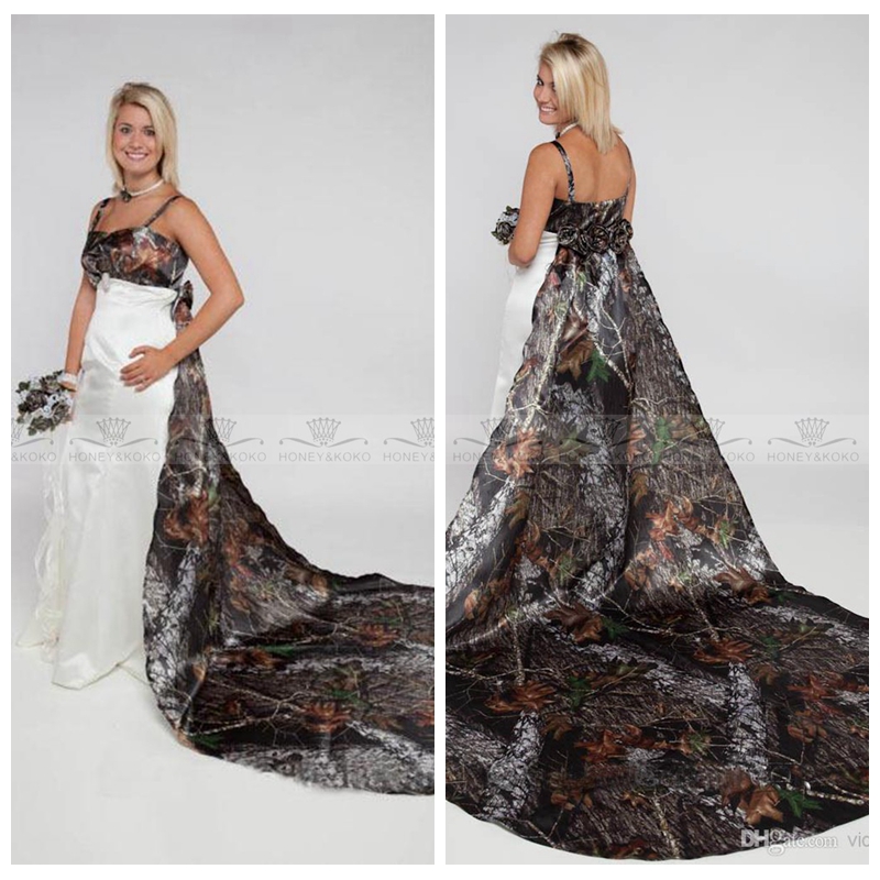 Vintage Country Camo A-Line Wedding Dresses Handmade Flowers Adorned Detachable Train Camouflage Bridal Gowns Custom Made Plus Size, Champagne
Vintage Country Camo A-Line Wedding Dresses Handmade Flowers Adorned Detachable Train Camouflage Bridal Gowns Custom Made Plus Size, Champagne