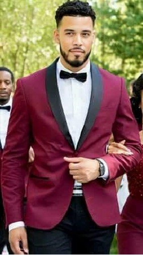 Excellent Style Groom Tuxedos One Button Burgundy Shawl Lapel Groomsmen Best Man Suit Mens Wedding Suits (Jacket+Pants+Tie) NO:1090