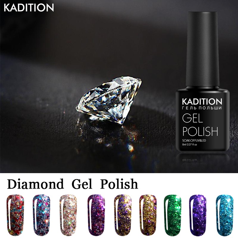 KADITION Nail Gel Paint Diamond Colorful Glitter Nail Polish Bling Gel Varnish Shimmer Polish Sequin Diamond Art, 61white
KADITION Nail Gel Paint Diamond Colorful Glitter Nail Polish Bling Gel Varnish Shimmer Polish Sequin Diamond Art, 61white
