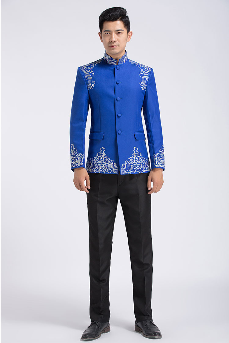 Chinese style embroidered tang suit male costume Vintage pattern outfit traditional Chinese tunic men's ethnic clothing