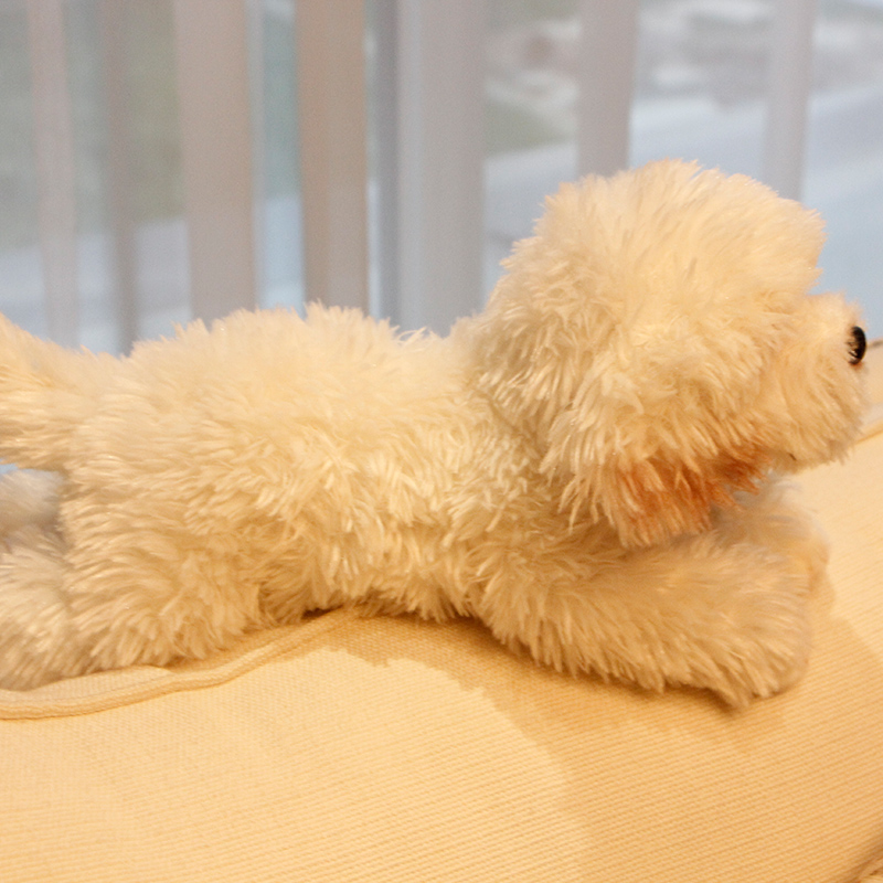 cute soft animal maltese dog plush toy mini stuffed lying animals pet dogs doll baby gift car decoration 35x12x14cm DY50138