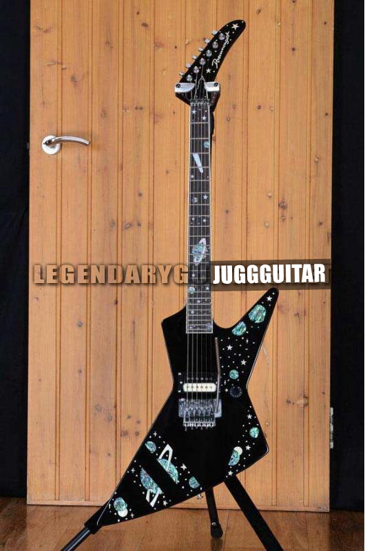 Rare Boris Dommenget Matthias Jabs Scorpions Explorer Black Electric Guitar Chrome Floyd Rose Tremolo Tailpiece, Abalone Star & Planet Inlay
Rare Boris Dommenget Matthias Jabs Scorpions Explorer Black Electric Guitar Chrome Floyd Rose Tremolo Tailpiece, Abalone Star & Planet Inlay