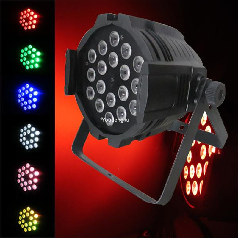 8 pieces Indoor led par light dmx par led 18x18 rgbwa uv par led par64 light
