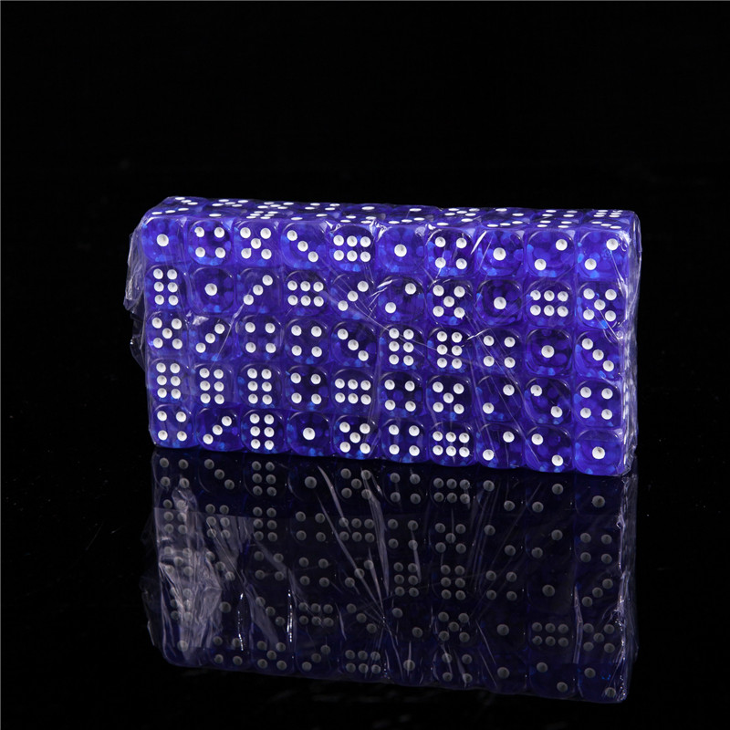 New 100pcs 1218MM Dice Transparent Color Point 16 Digital Automatic Game KTV Dice Acrylic Gambing Dices
