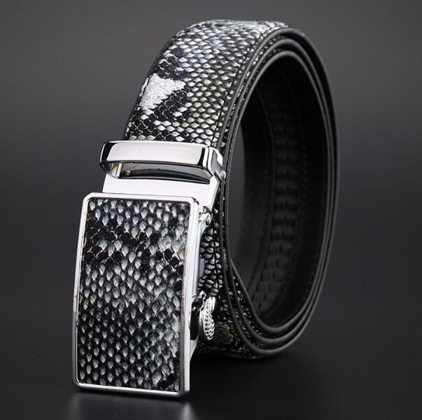 Hot selling new Mens womens black belt Genuine leather Business belts Pure color belt snake pattern buckle belt for gift