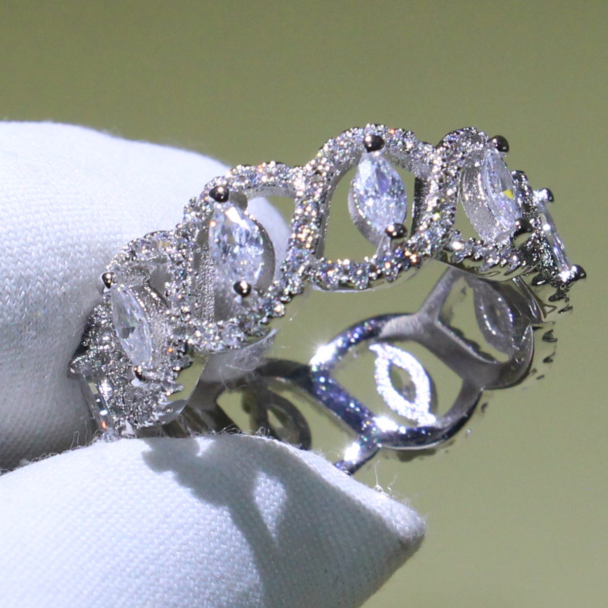 Dainty Promise Ring, Size 5-10, Sterling Sier Engagement Rings, Marquise Cut CZ Cross Band Ring for Women Free shipping