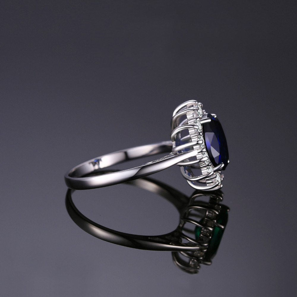 Blue Sapphire Engagement 925 Sterling Silver Ring Wedding jewelry desinger rings8910776